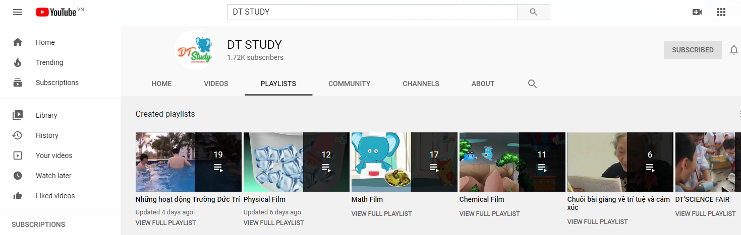 DT Study channel - nhiều clip hướng dẫn học bài thú vị