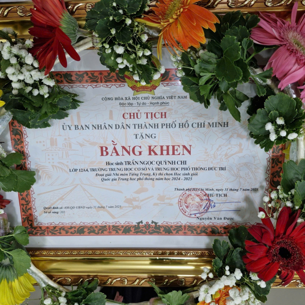 Bằng khen môn Tiếng Trung